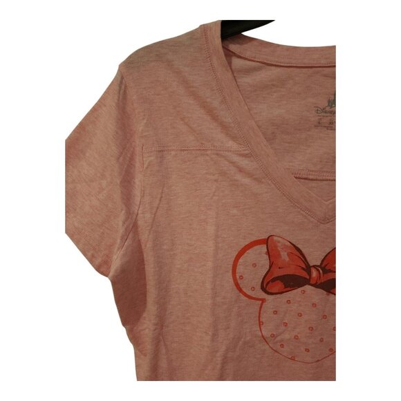 Disney Parks Authentic Minnie Mouse Ears Polka Dots Pink V Neck Pajama Set Short - Picture 5 of 16